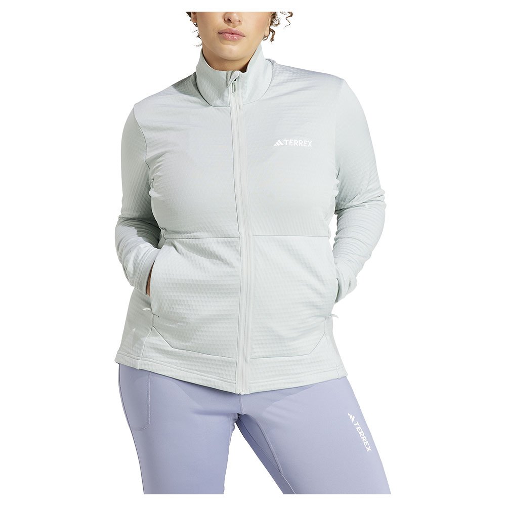 adidas terrex multi light fleece plus size full zip fleece blanc 1x femme