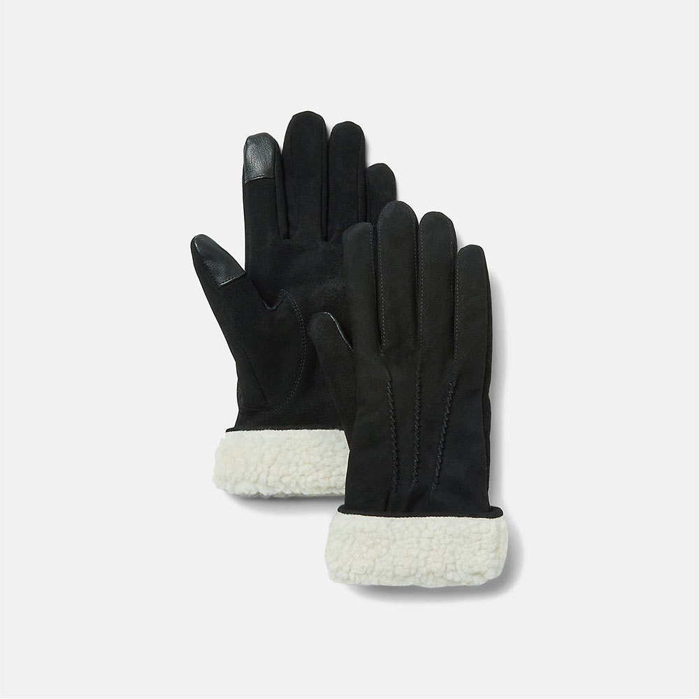 timberland leather sherpa gloves noir s femme