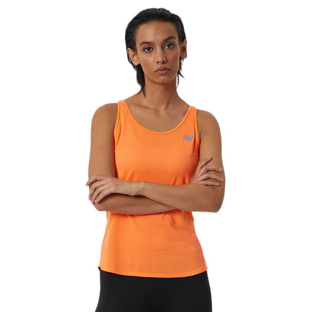 new balance impact run sleeveless t-shirt orange m femme
