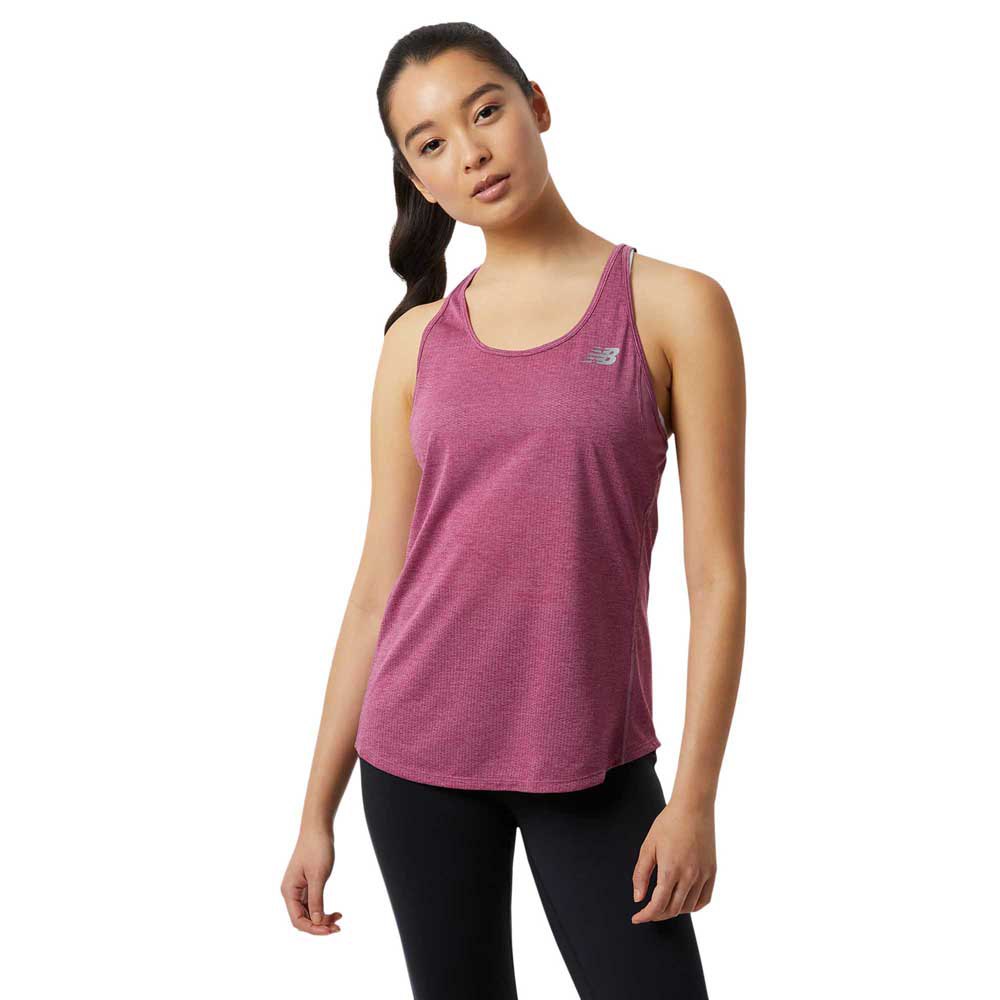 new balance impact sleeveless t-shirt rose l femme