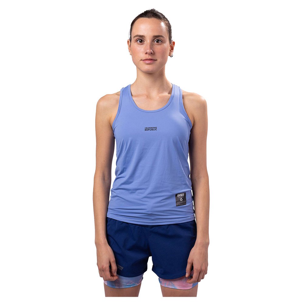 the running republic ultra light 2.0 sleeveless t-shirt bleu s femme