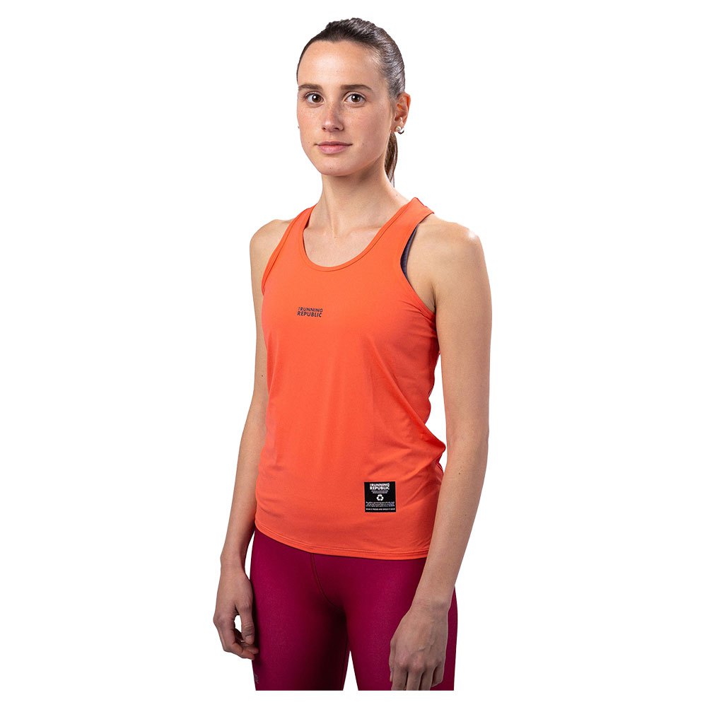 the running republic ultra light 2.0 sleeveless t-shirt orange xs femme