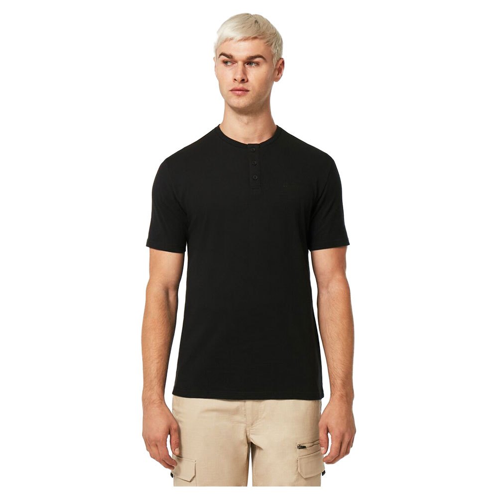 oakley apparel relax henley short sleeve t-shirt noir s homme
