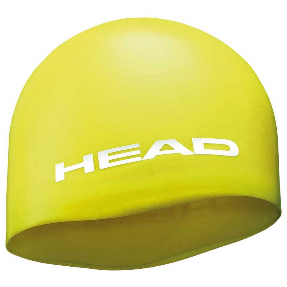 head swimming silicone moulded swimming cap jaune