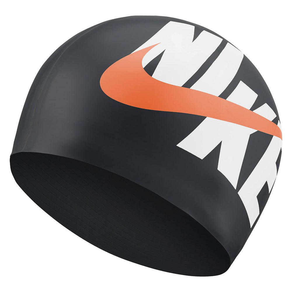 nike swim logo silicone swimming cap noir