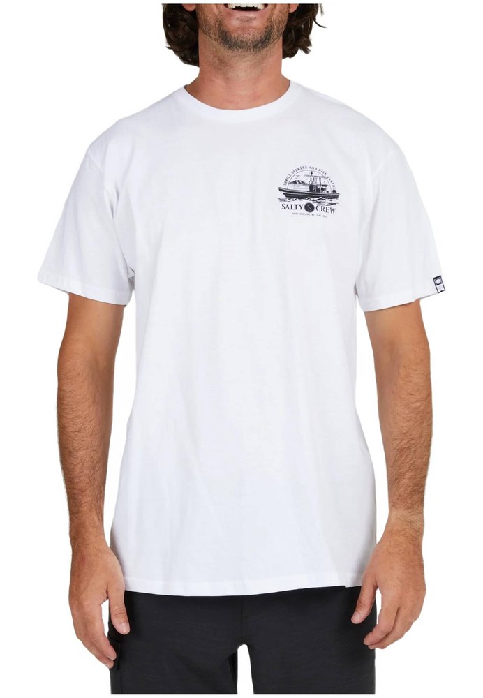 salty crew super panga standard short sleeve t-shirt blanc l homme