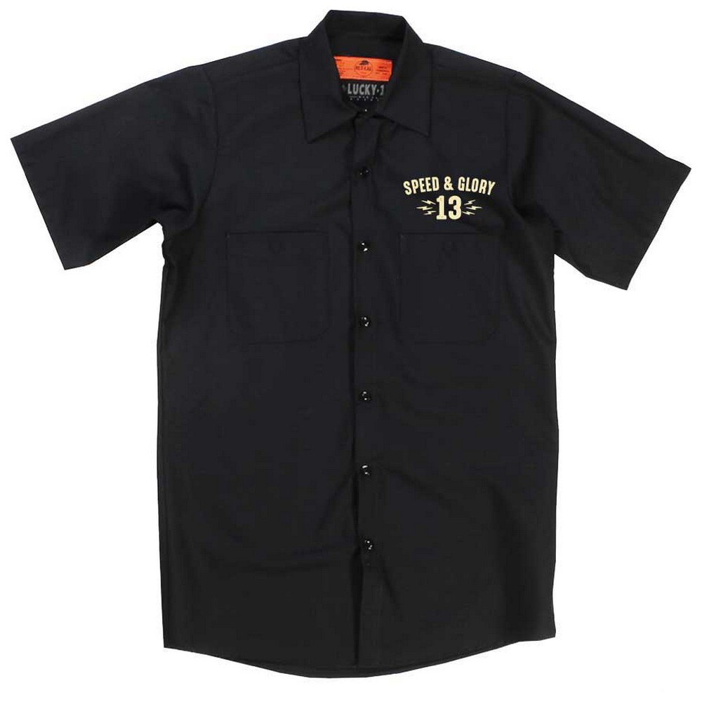 Lucky 13 Speed And Glory Short Sleeve Polo Noir L Homme