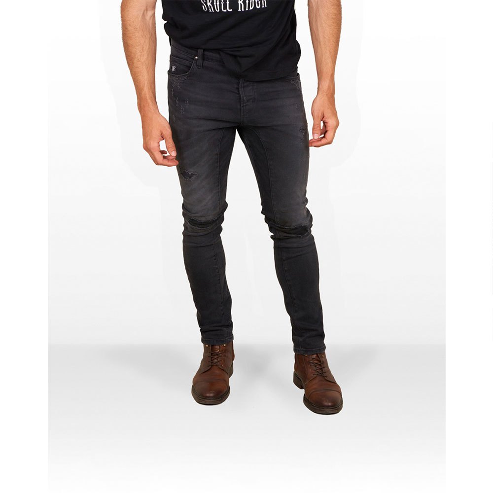 Skull Rider Tappared Jeans Distressed Effect Noir 31 / 32 Homme