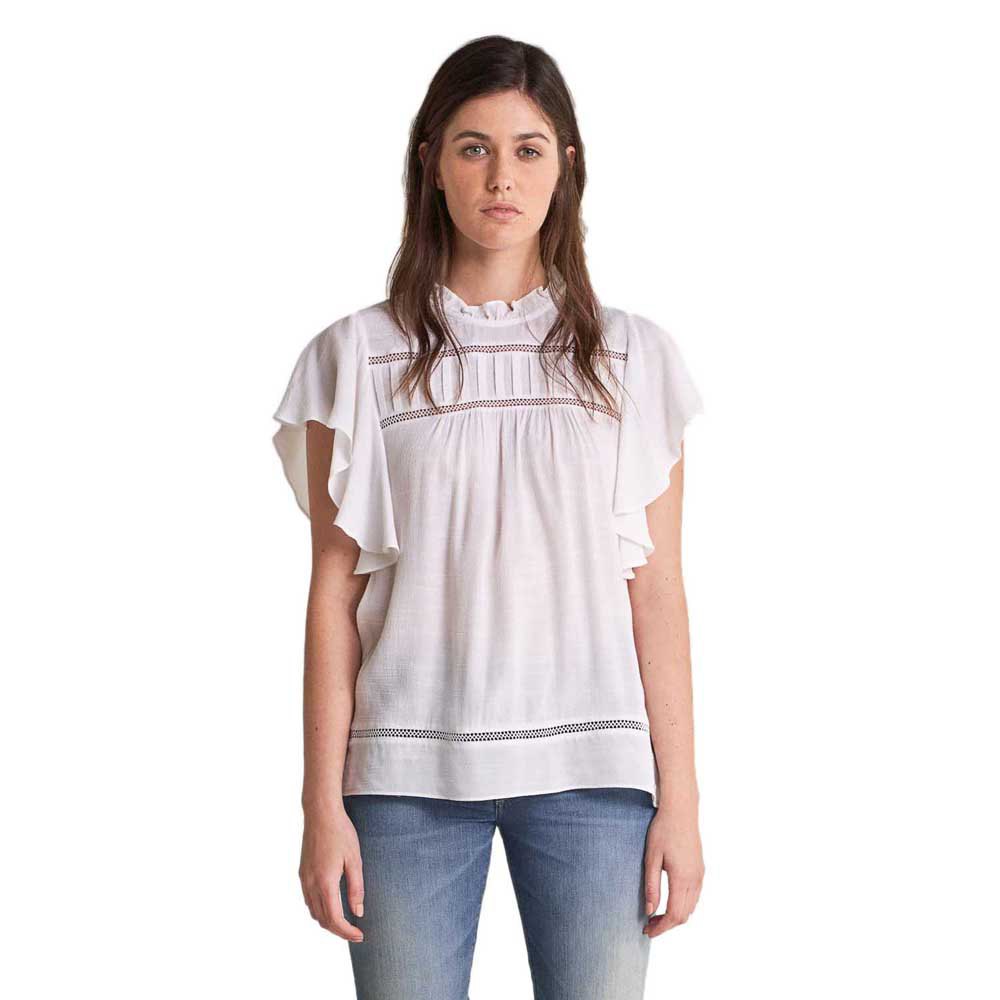 Salsa Jeans Leaf Print Tunic Shirt Blanc L Femme