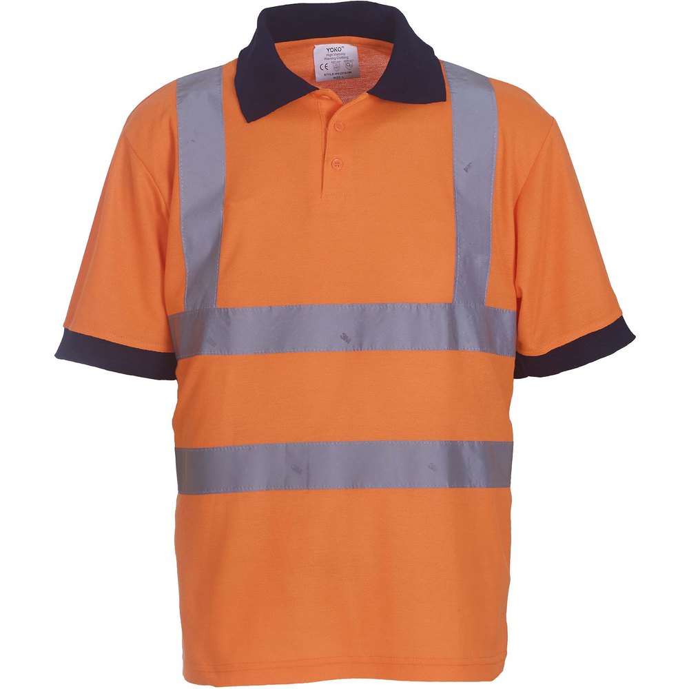 Yoko Short Sleeve Polo Shirt Bande Réflechissantes Orange XL Homme