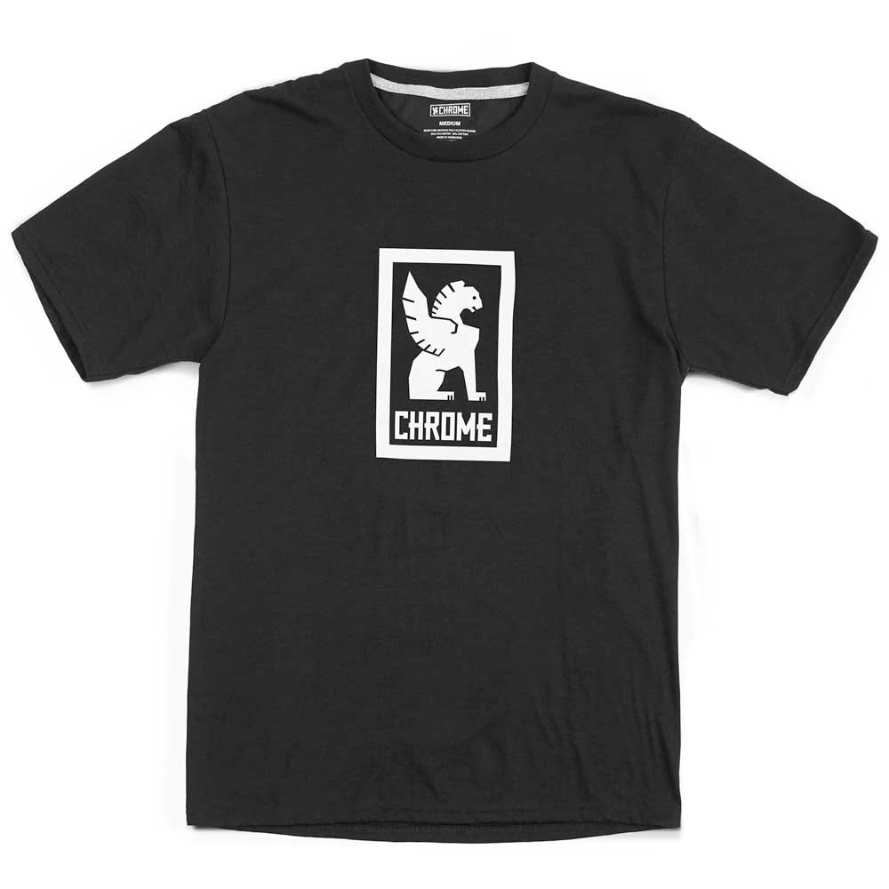 Chrome T-shirt à Manches Courtes Vertical Border Logo 2XL Black / White