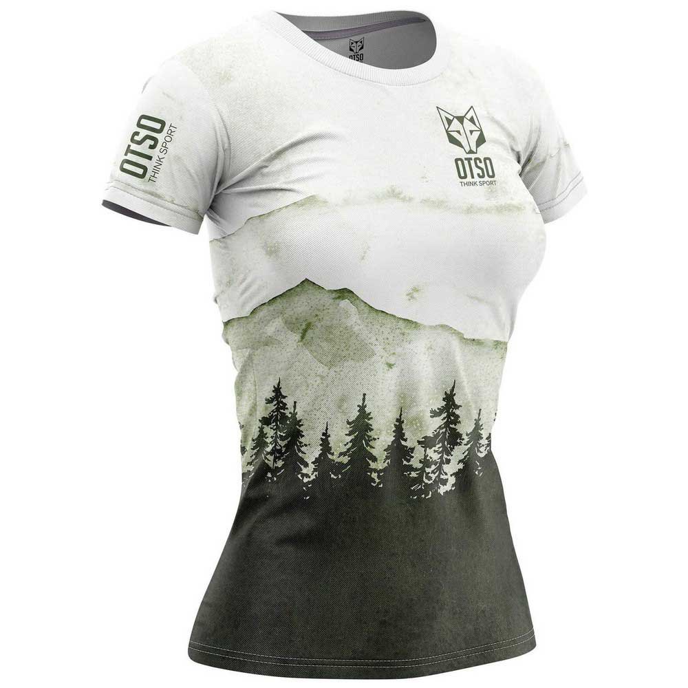 Otso T-shirt Short Sleeve T-shirt Vert,Blanc L Femme
