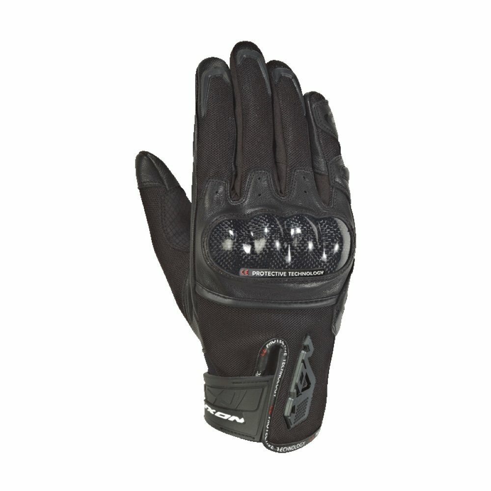 Photos - Motorcycle Gloves IXON Summer Leather  Rs Rise Air Black S 300111045-1001-B 