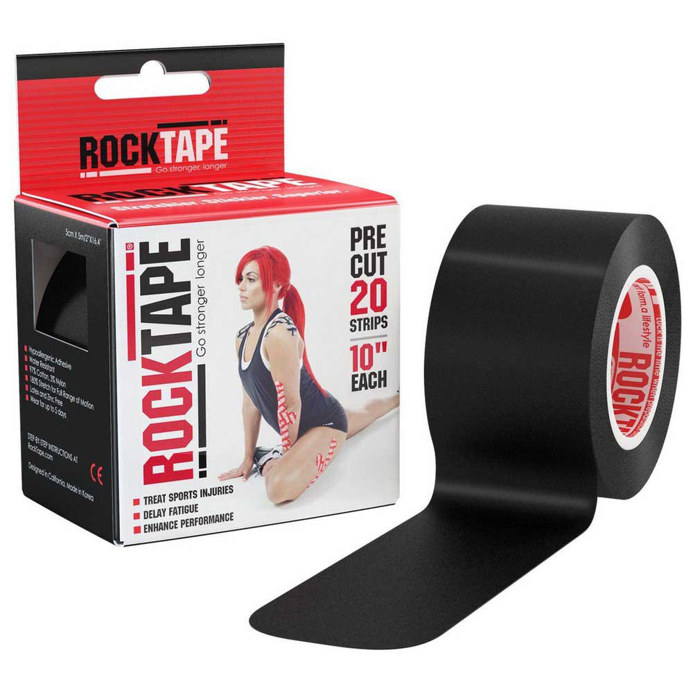 Rock Tape Standard Intl 5cmx25cm Pre-cut Kinesiology Tape Svart
