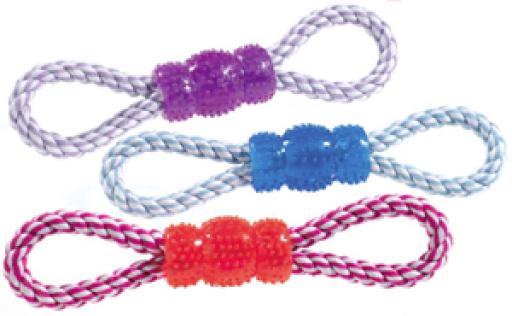 Vinyl Rope Tug Toy 240mm 24 cm Classic For Pets