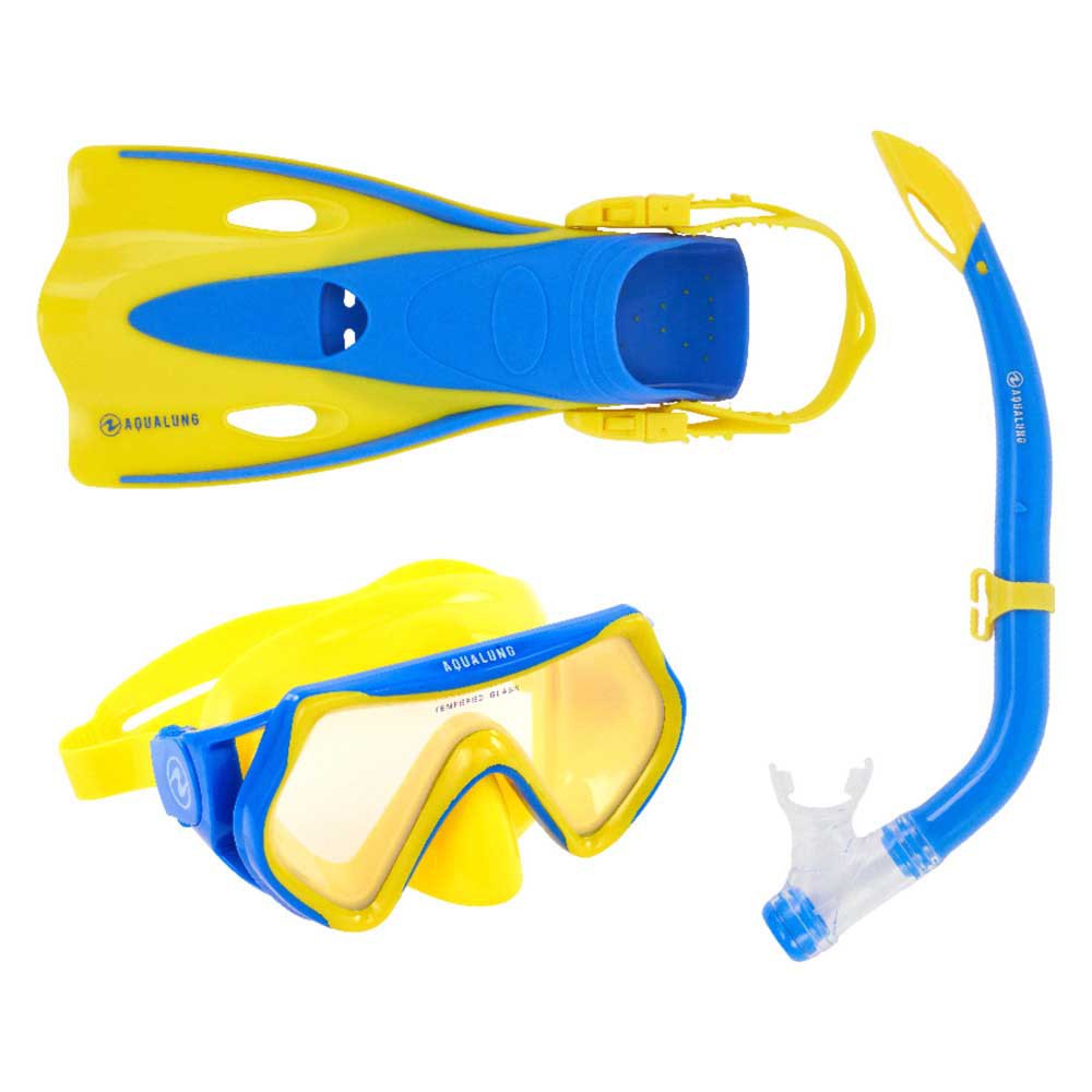 Zdjęcia - Maska do pływania Aqualung Sport Hero Junior Snorkeling Set Żółty,Niebieski EU 25-31 SV11607