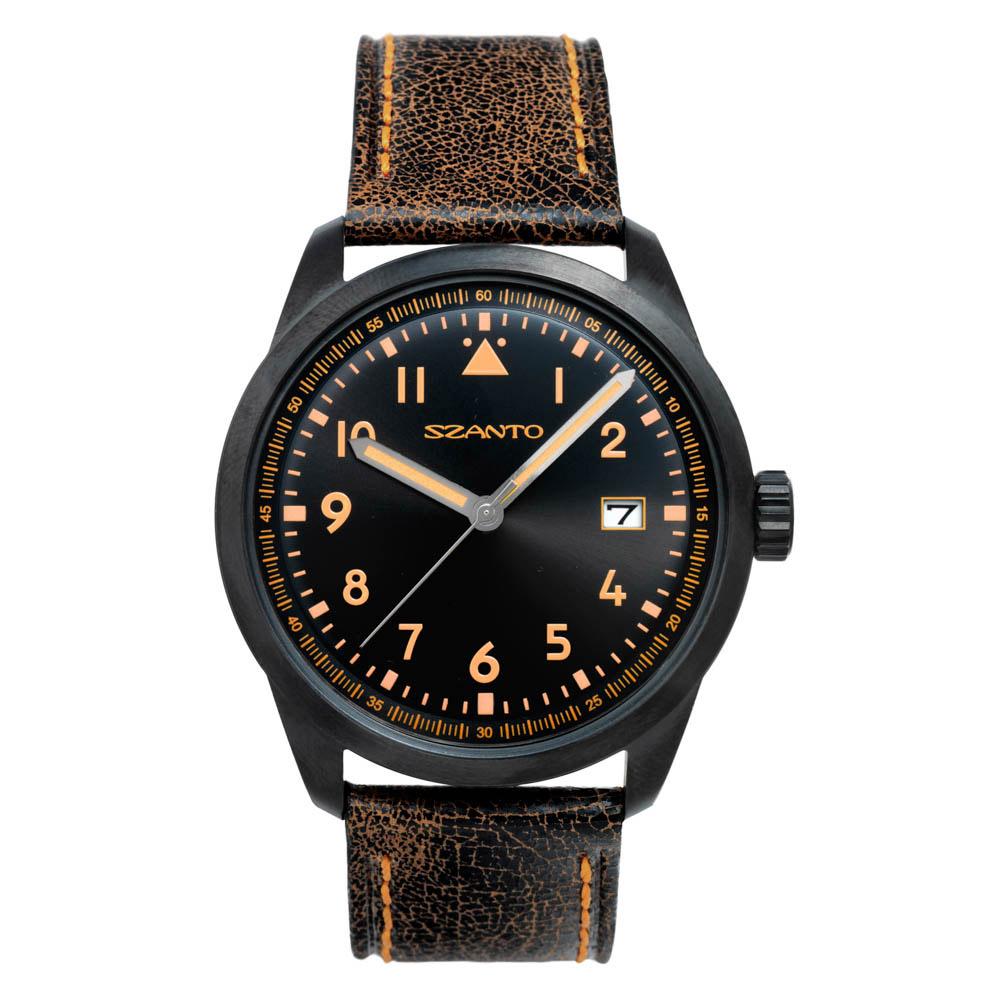 Szanto Relógio 2202 2200/2250 Series One Size Steel Black / Leather Black / Orange - Relógios Relógio 2202 2200/2250 Series