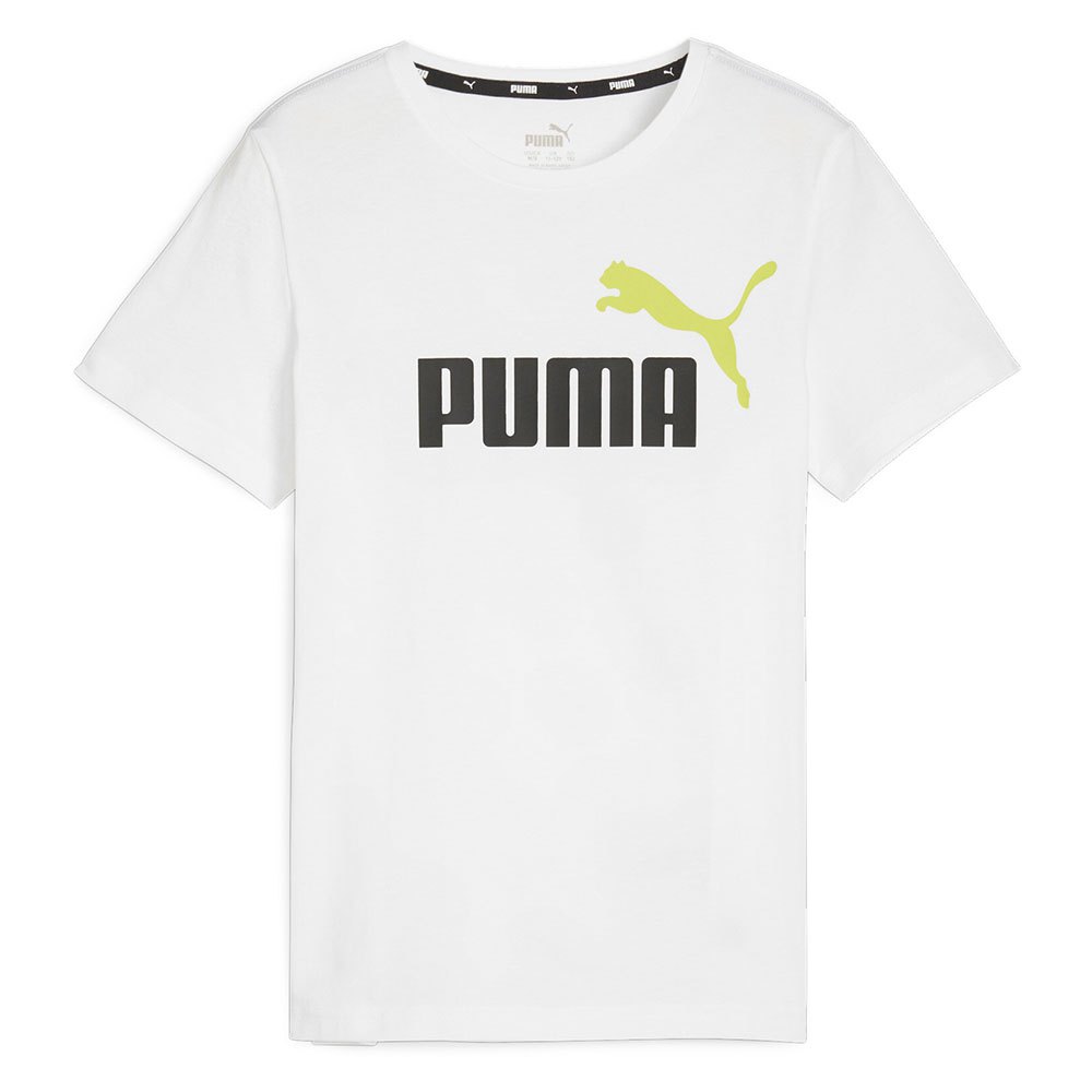 Puma Ess+ 2 Col Logo Short Sleeve T-shirt Branco 9-10 Years Rapaz