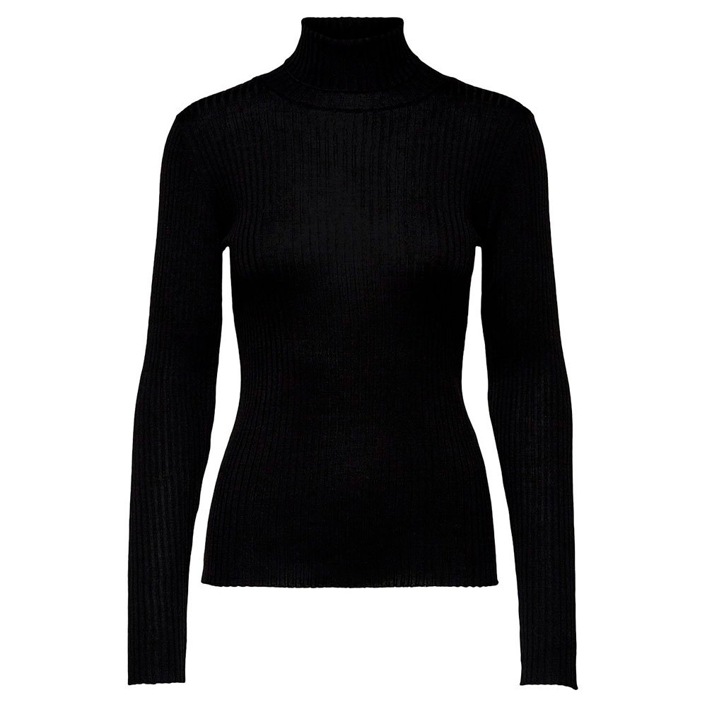 Suéter Tricotado Com Gola Enrolada Costina S Black