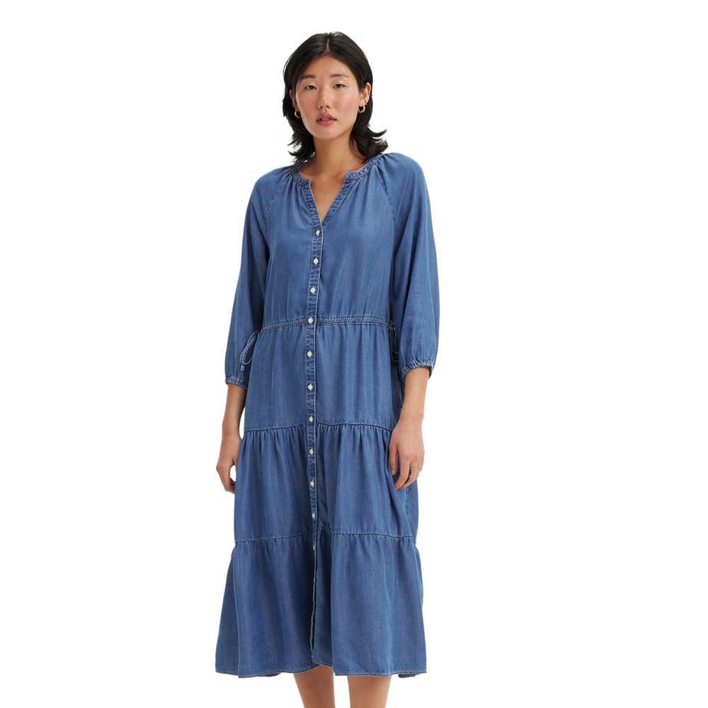 Levi´s ® Cecile Long Sleeve Midi Dress Azul M Mulher