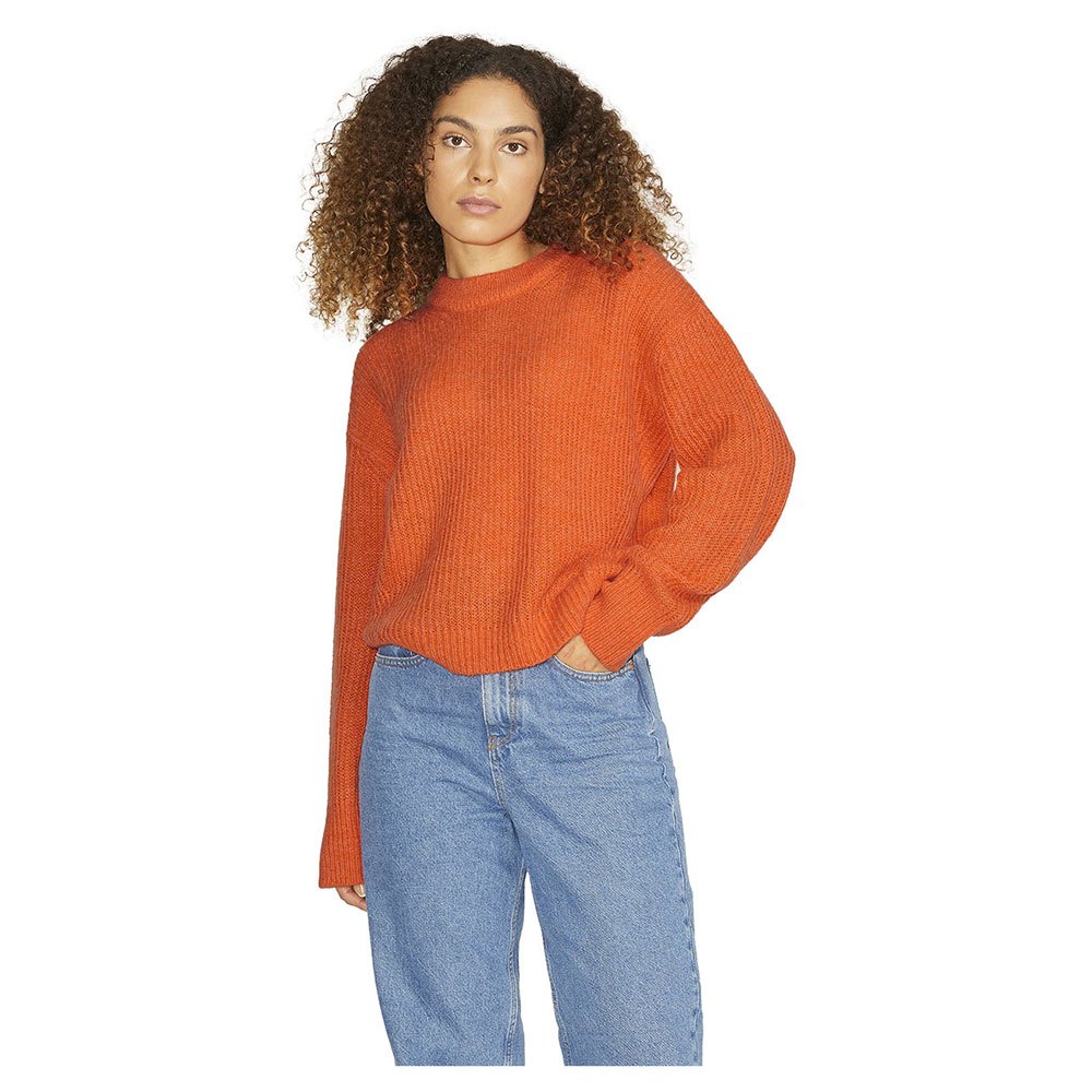 Sweater Tripulação De Pescoço Ember Fluffy XS Red Orange