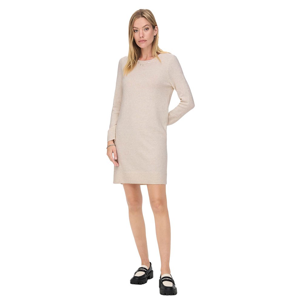 Only Rica Life Long Sleeve Dress Beige S Mulher