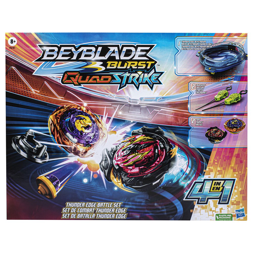 Beyblade Burst Quadstrike - Set De Batalla Thunder Edge Figure Prateado