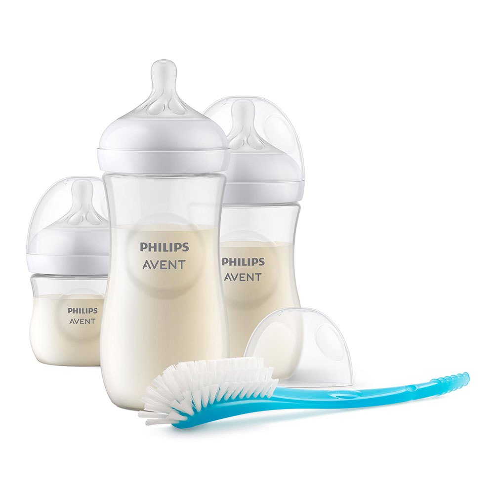 Philips Avent Natural Response Pack: 1 Baby Bottle 125ml + 2 Baby Bottles 260ml + 1 Baby Bottle Cleaning Brush