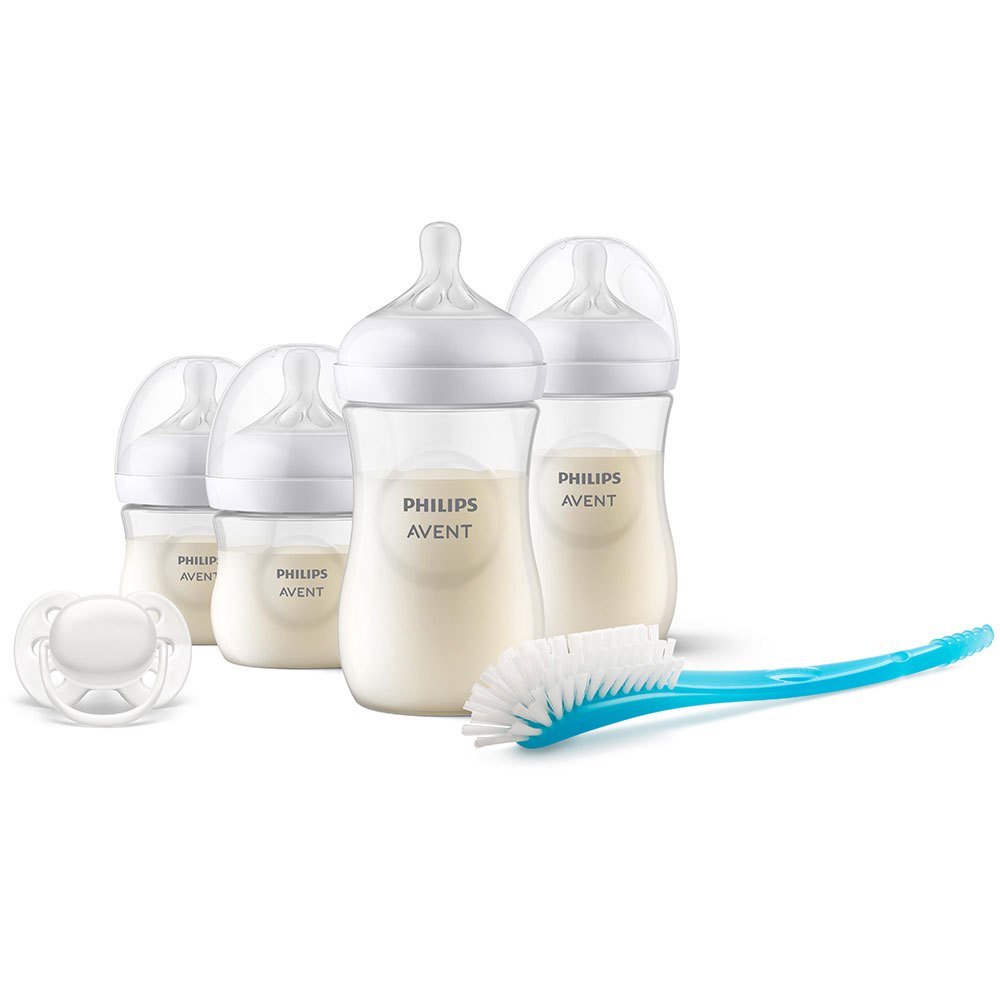 Philips Avent Natural Response Pack: 2 Baby Bottles 125ml + 2 Baby Bottles 260ml + 1 Baby Bottle Cleaning Brush + 1 Ultra Soft Pacifier  0-6 Months