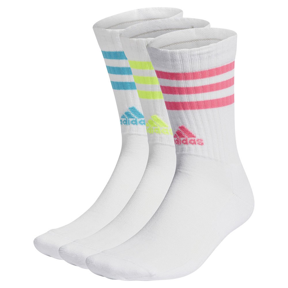 Adidas 3 Stripes Cushioned Crew Socks 3 Pairs Branco EU 40-42 Homem