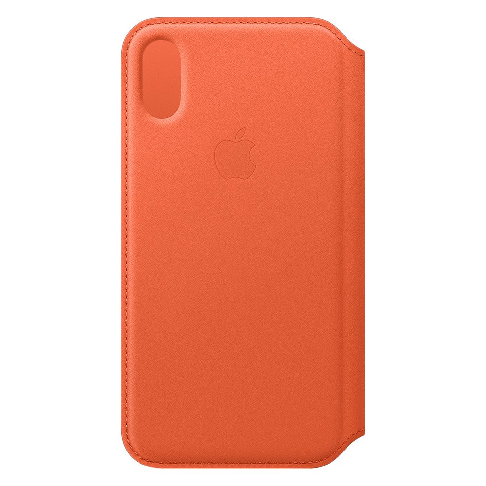 Apple Iphone Xs Leather Folio Case Orange unisex