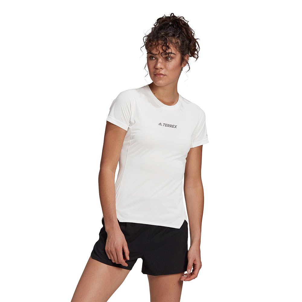 Adidas Terrex Parley Agravic Trail Running All-around Short Sleeve T-shirt Hvid M Kvinde female