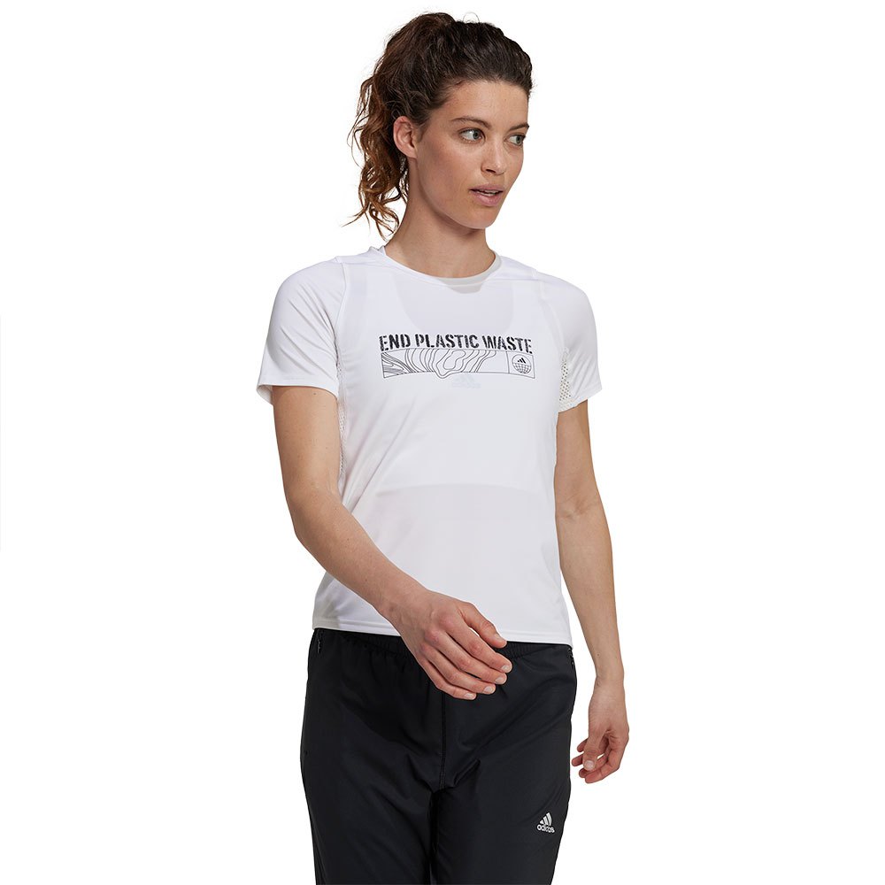 Adidas Parley Run Fast Short Sleeve T-shirt Hvid S Kvinde female