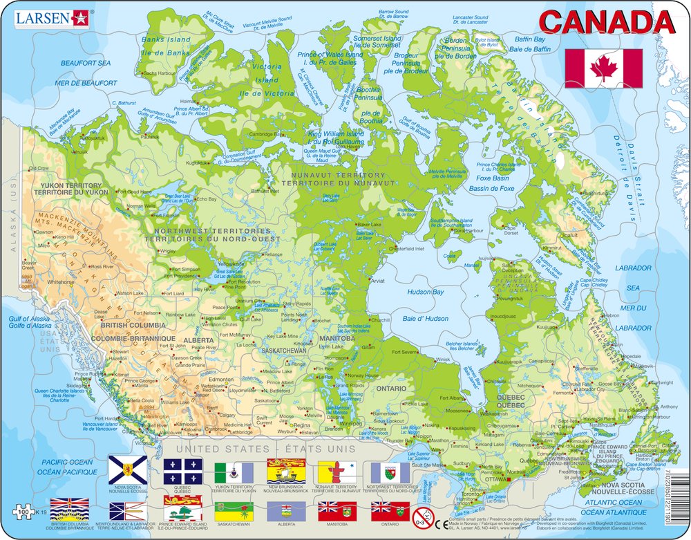 puzzle cadre - carte du canada (en fran�ais et anglais)