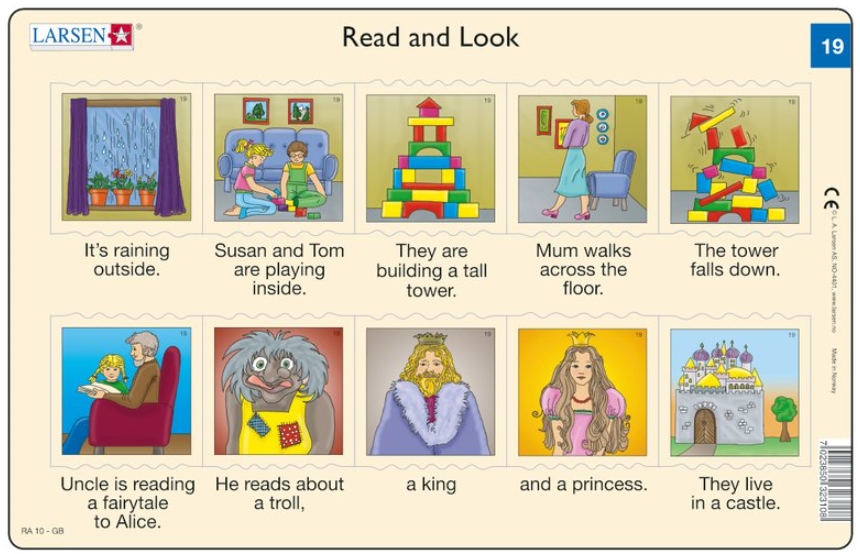 2 puzzles cadres - apprendre l'anglais : read and look 19-20 (en anglais)
