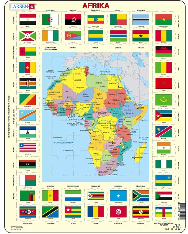 puzzle cadre - carte de l'afrique (en allemand)
