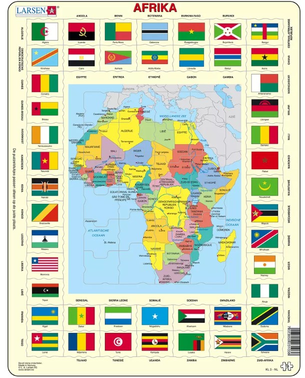 puzzle cadre - carte de l'afrique (en hollandais)